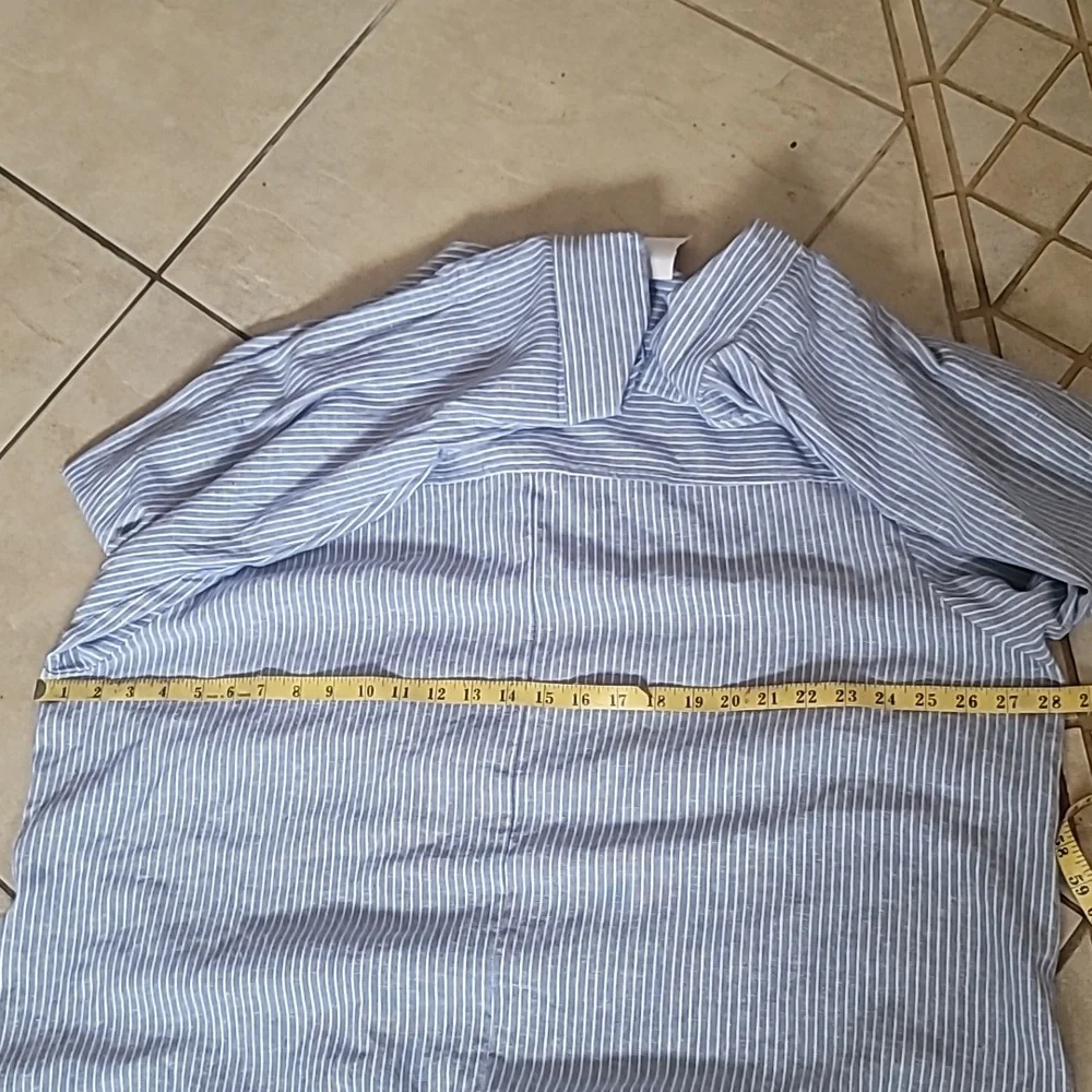 Jones NY Signature Long  Tunic Shirt Dress 60% Linen Plus SZ 3XLT - Picture 14 of 16